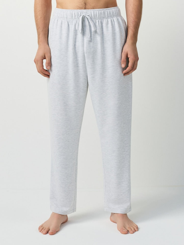 Light Grey Regular Fit Soft Touch Open Joggers