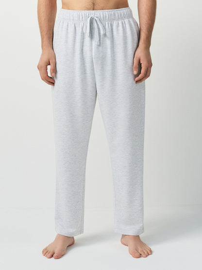 Light Grey Regular Fit Soft Touch Open Joggers