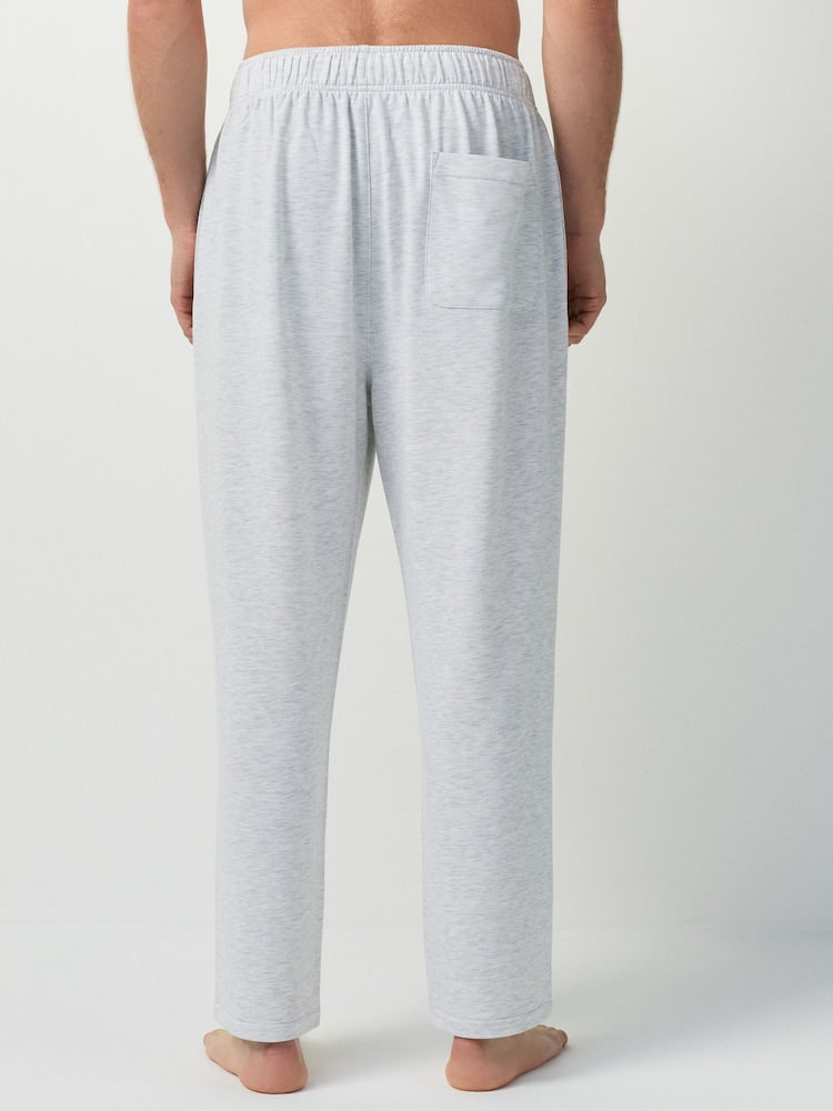 Light Grey Regular Fit Soft Touch Open Joggers