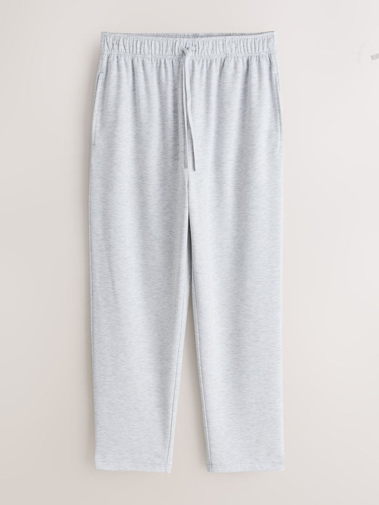Light Grey Regular Fit Soft Touch Open Joggers