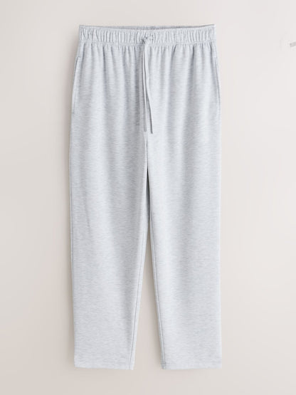 Light Grey Regular Fit Soft Touch Open Joggers