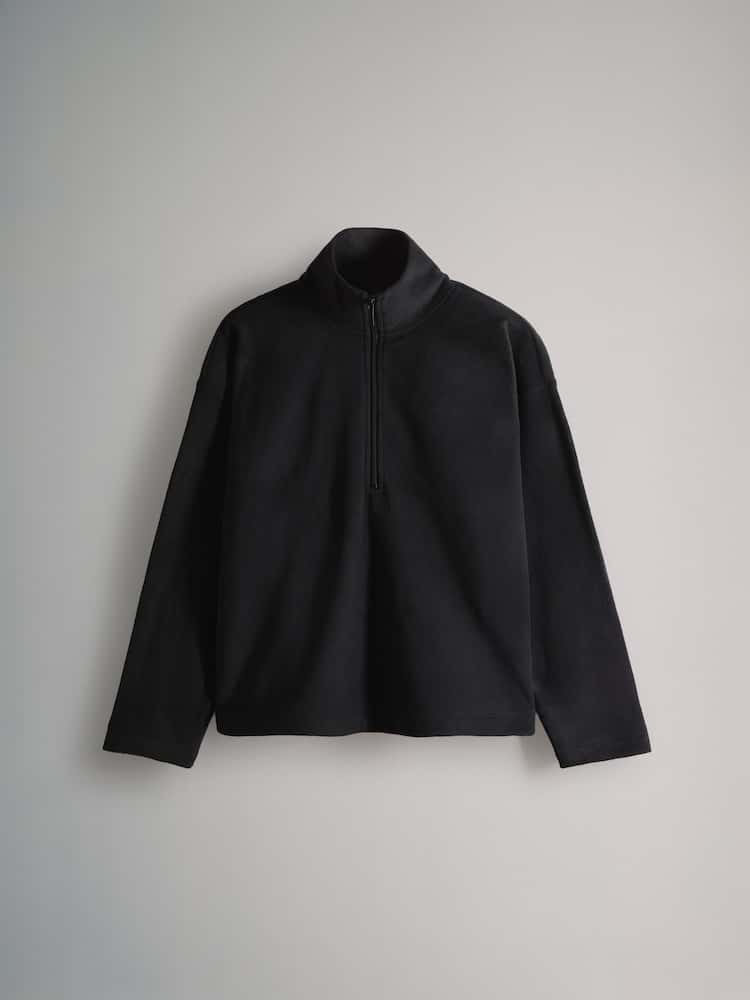 3 Pack Quarter Zip Microfleece Jumpers Black/Taupe Brown/Gray