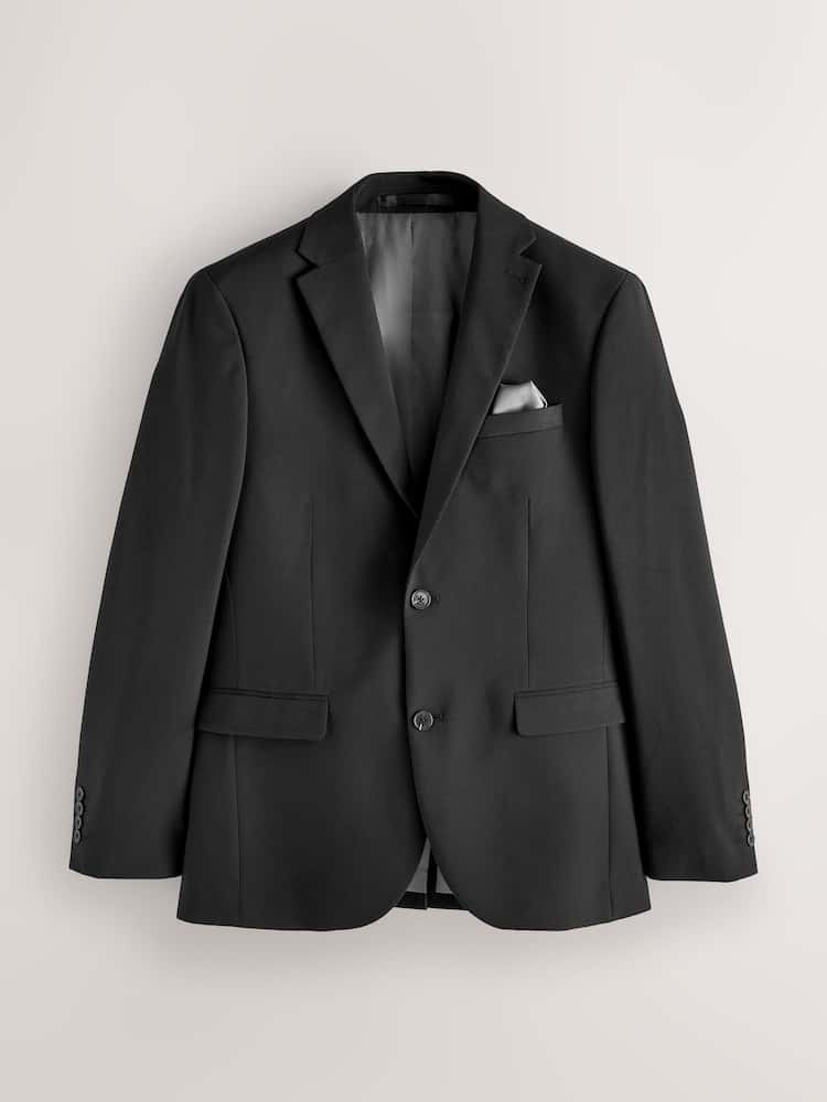 Black Regular Fit Essential Suit Jacket