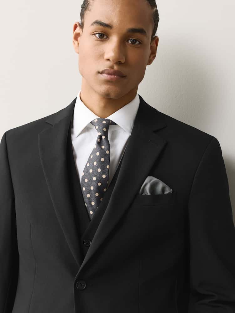 Black Regular Fit Essential Suit Jacket