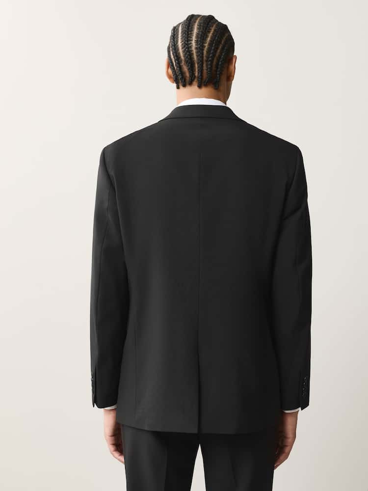 Black Regular Fit Essential Suit Jacket