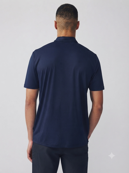 Blue Active Textured Training Polo Shirt