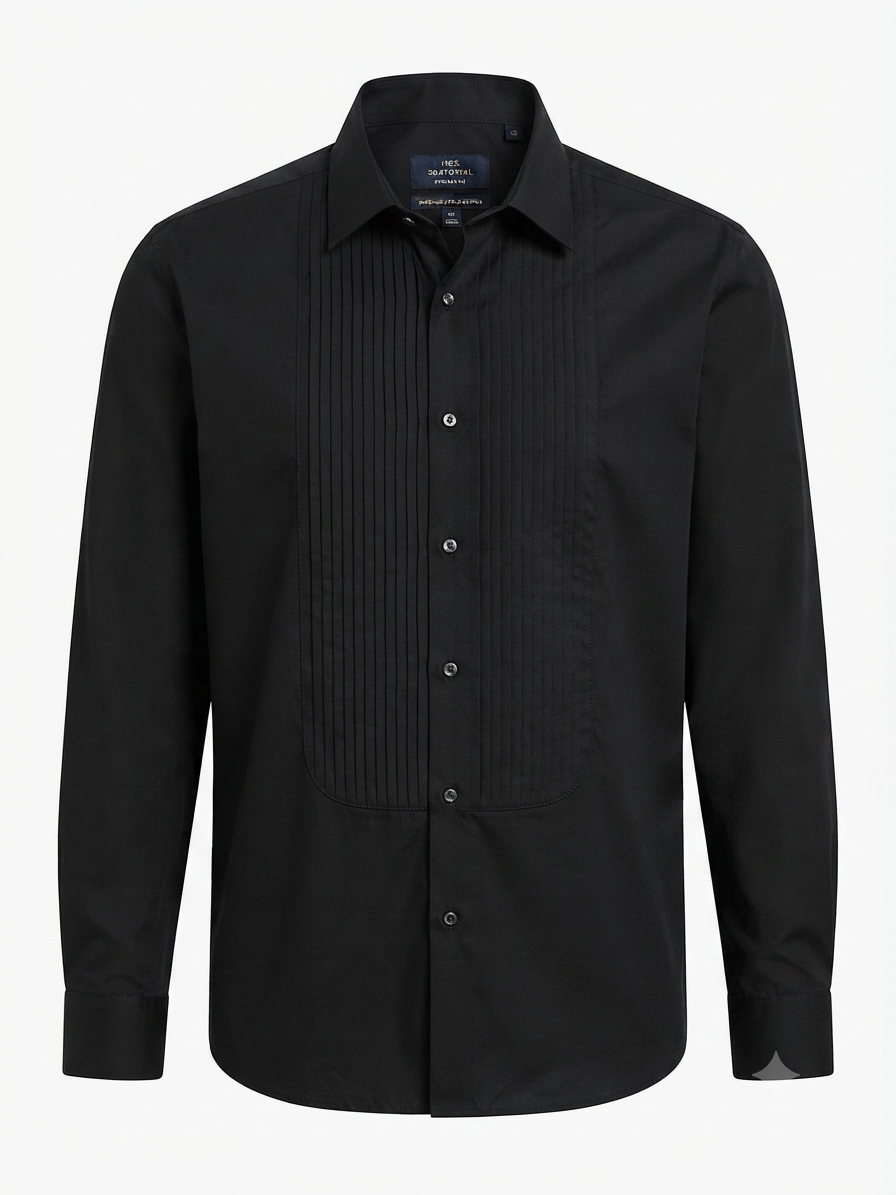 M&S Autograph Tuxedo Black Regular Fit Shirt