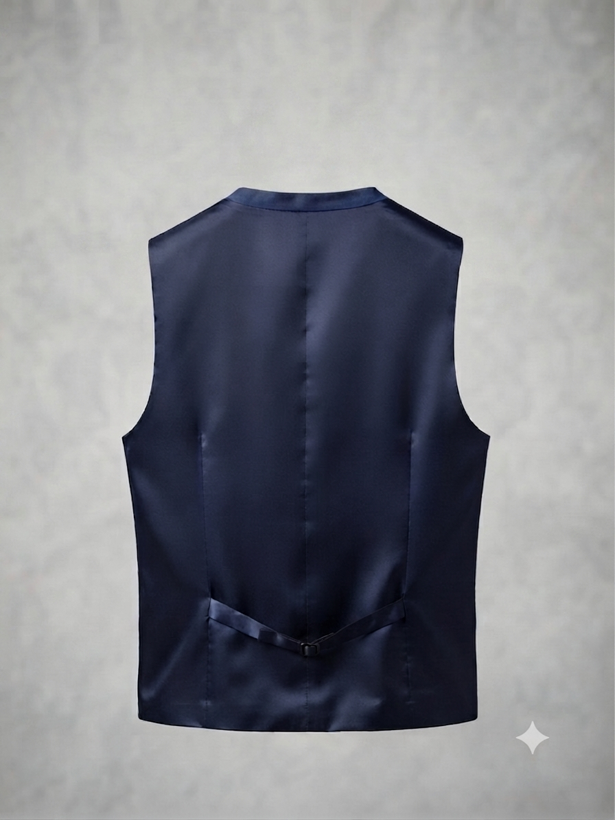 Brown-Toned Plaid Pattern Waistcoat