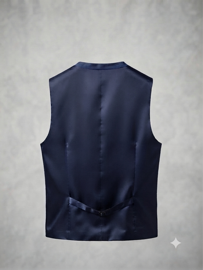 Brown-Toned Plaid Pattern Waistcoat