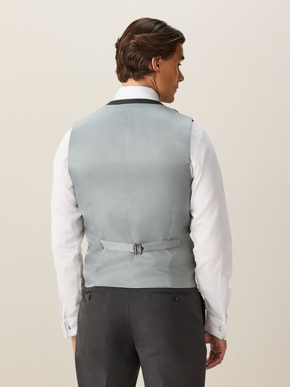Textured Grey Waistcoat with Geometric Lining
