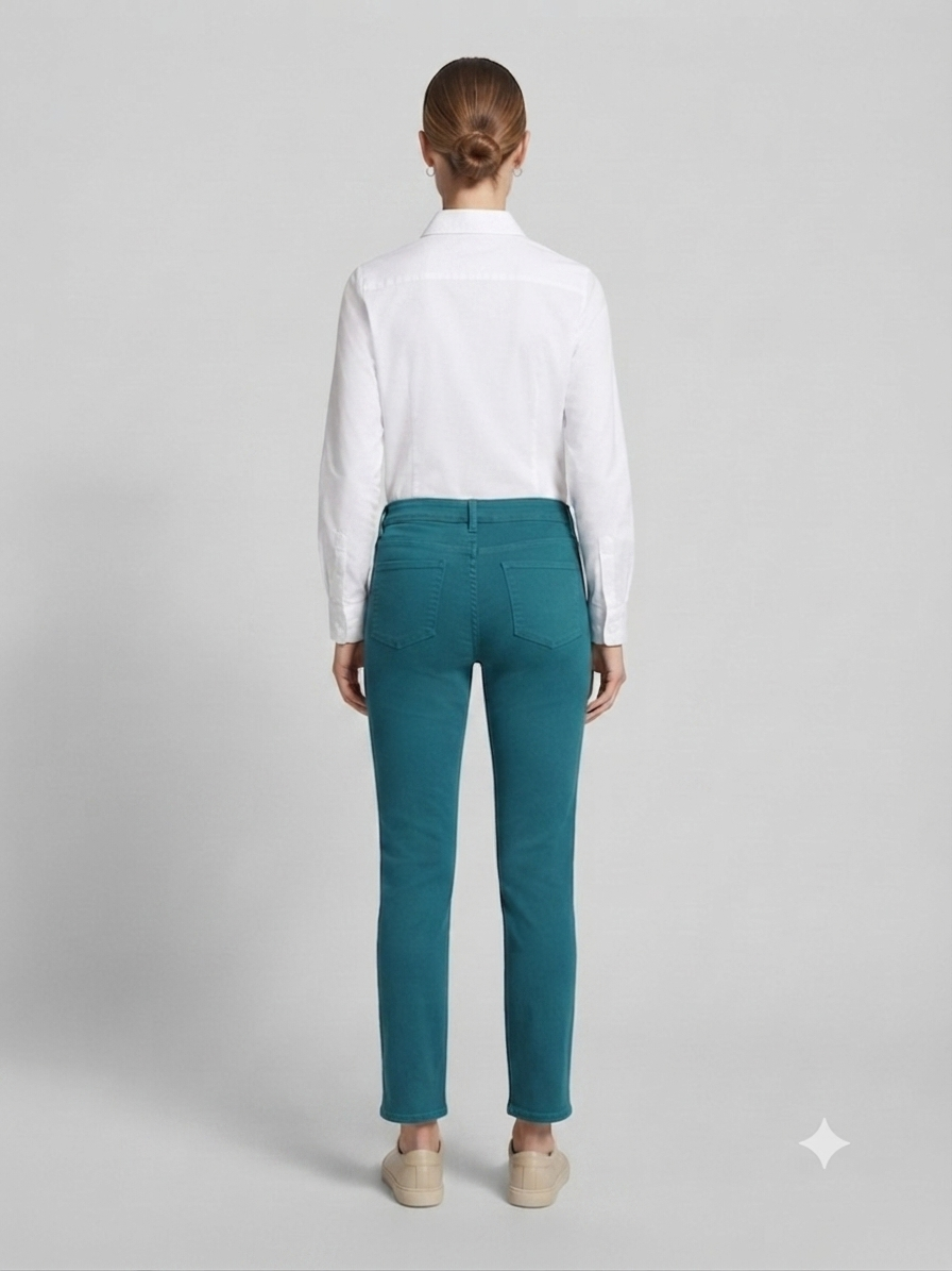 Tu Woman Denim Straight Leg Mom Jeans Petrol blue