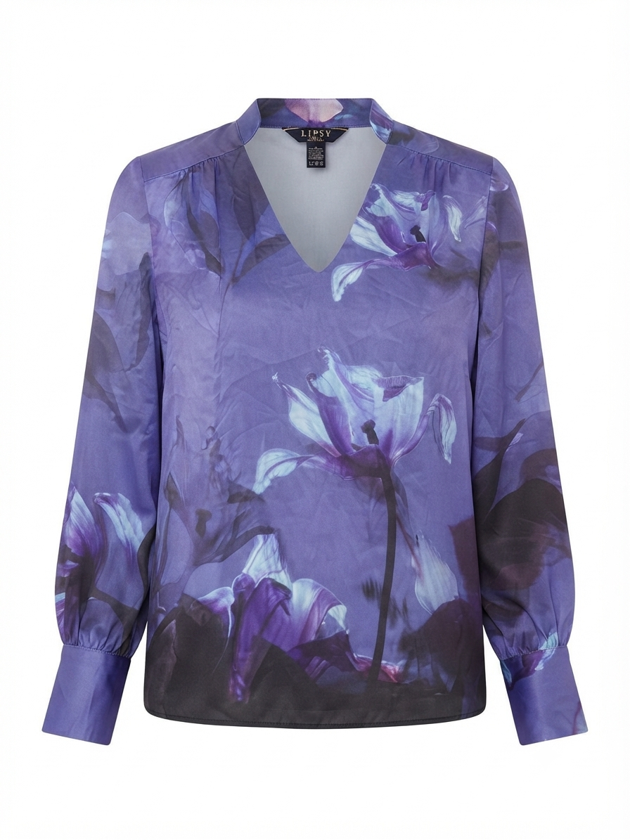 Lipsy Floral Print V-Neck Blouse