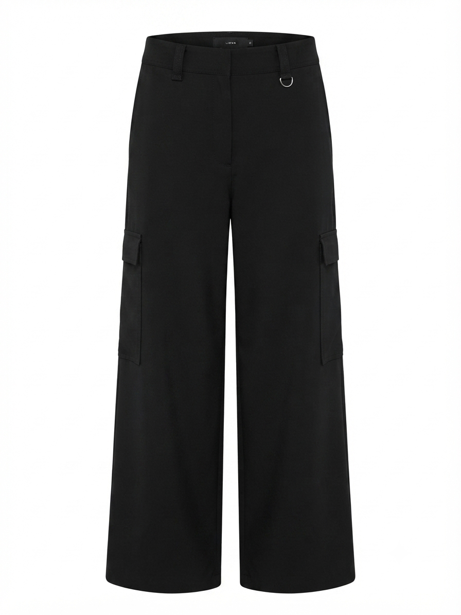 Next Wide Leg Black Cargo Trousers