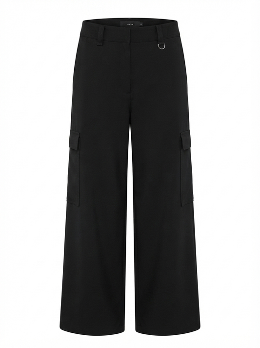Next Wide Leg Black Cargo Trousers
