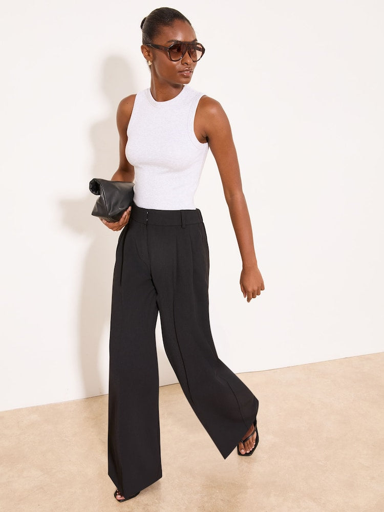 Lipsy Black Premium Wide Leg Trouser