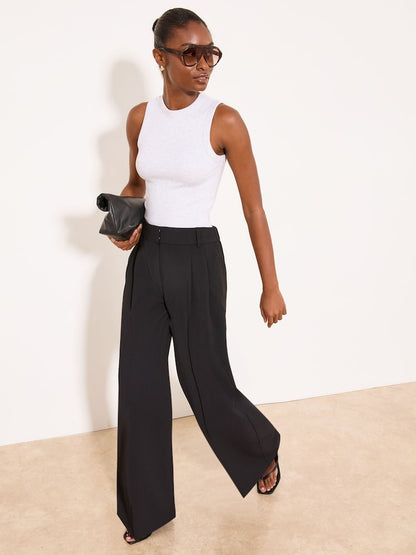 Lipsy Black Premium Wide Leg Trouser