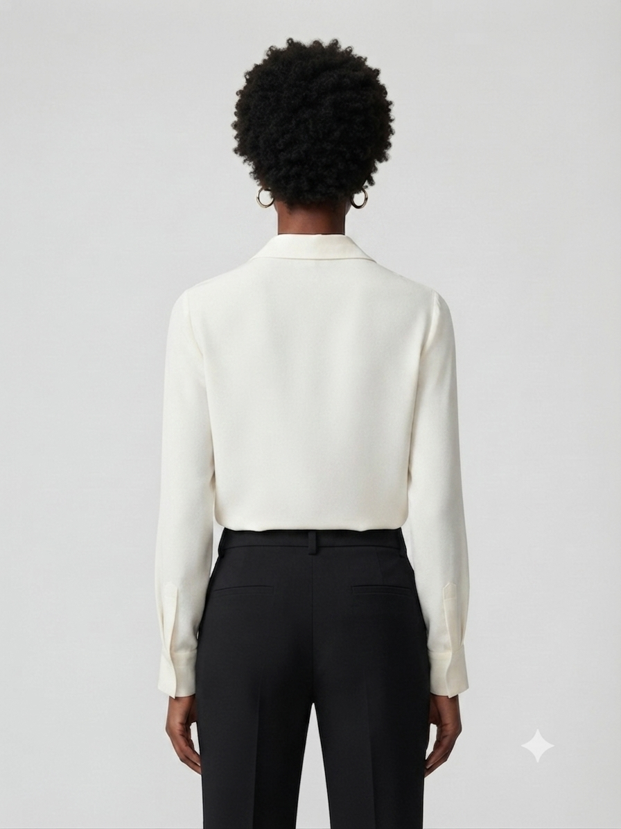 Cream Cowl Neck Long Sleeve Blouse
