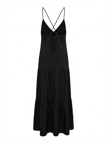 Spaghetti Straps Sleevesless V-Neck Maxi Dress