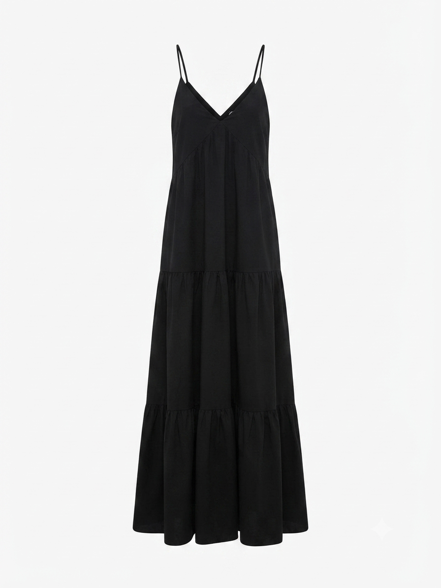Spaghetti Straps Sleevesless V-Neck Maxi Dress