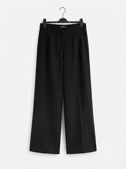 Black High Waist Relaxed Wide Leg Trouser