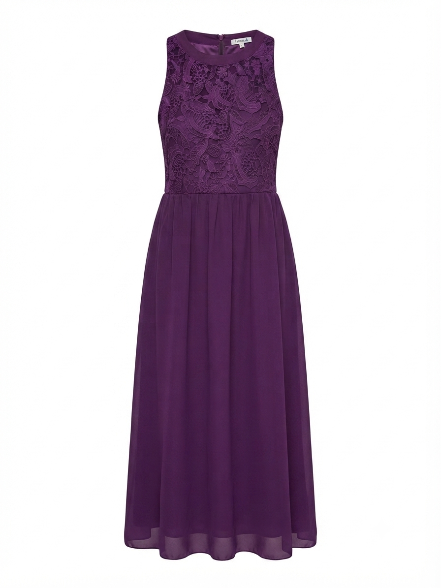 Yours London Curve Purple Lace Bodice Maxi Dress
