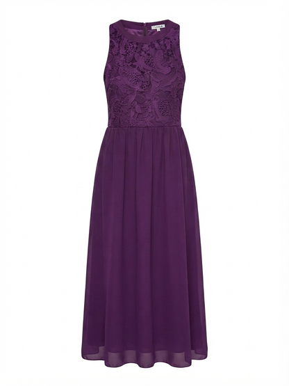 Yours London Curve Purple Lace Bodice Maxi Dress