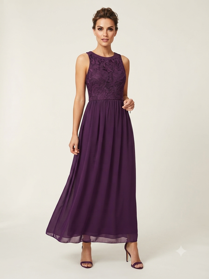 Yours London Curve Purple Lace Bodice Maxi Dress