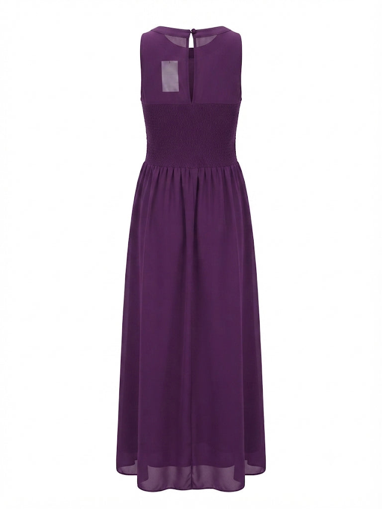 Yours London Curve Purple Lace Bodice Maxi Dress