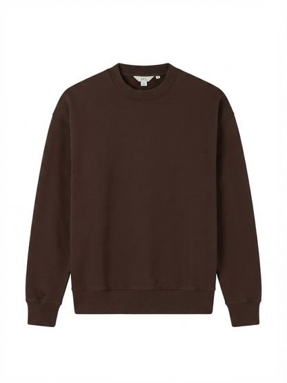 Chocolate Brown Cream Neck Sweatshirt