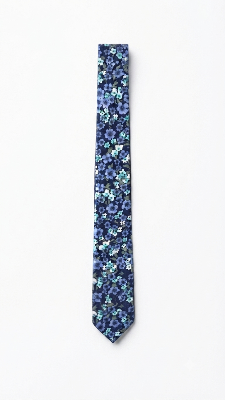 The Azure Blooms Floral Tie