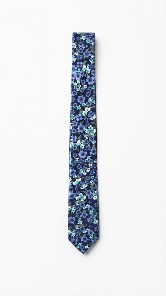 The Azure Blooms Floral Tie