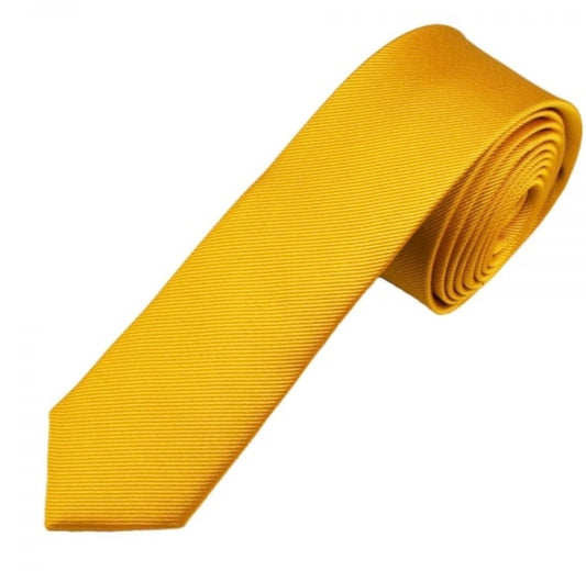 Plain Mustard Gold Silk Tie
