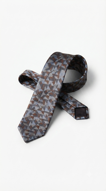 Contemporary Geometric Triangle Pattern Slim Tie