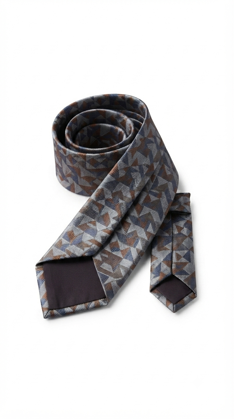Contemporary Geometric Triangle Pattern Slim Tie