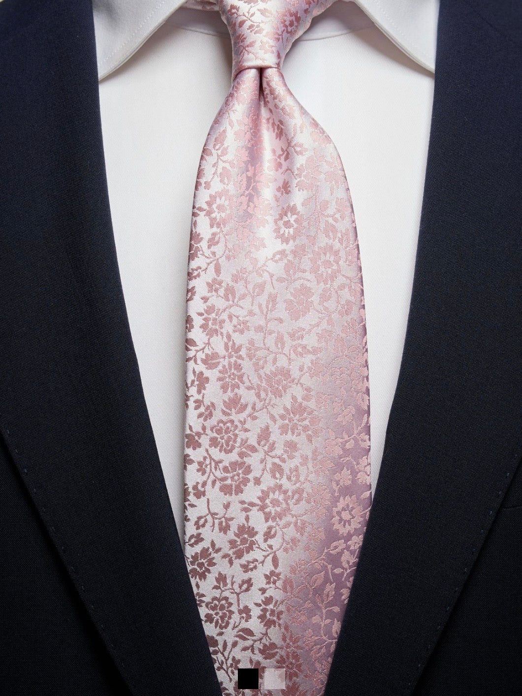 Woven Jacquard Floral Tie - Pink