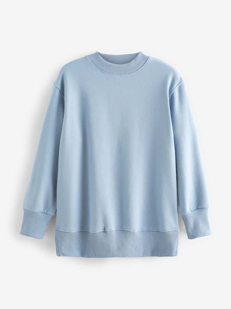 Dusky Blue Relaxed Fit Essentials Longline Sweatshirt