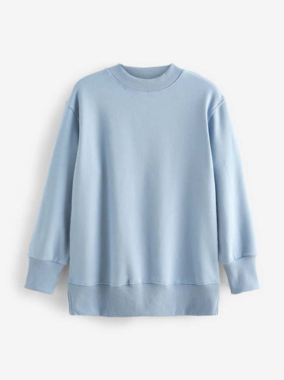 Dusky Blue Relaxed Fit Essentials Longline Sweatshirt