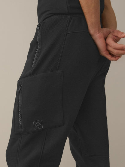 Black Utility Brushback Slim Fit Cargo Joggers