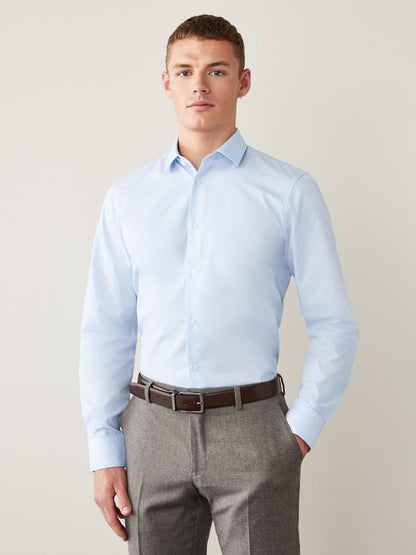 Light Blue Regular Fit  Single Cuff Smart Shirt