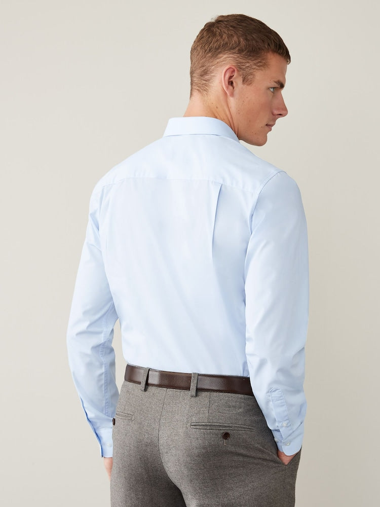 Light Blue Regular Fit  Single Cuff Smart Shirt