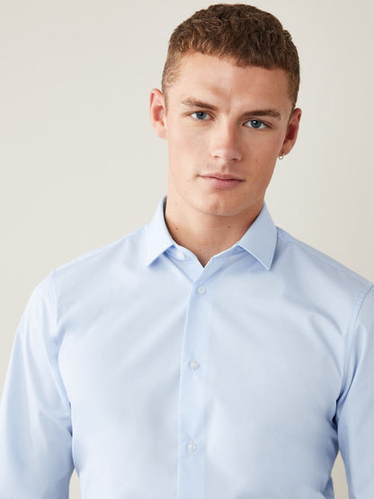 Light Blue Regular Fit  Single Cuff Smart Shirt