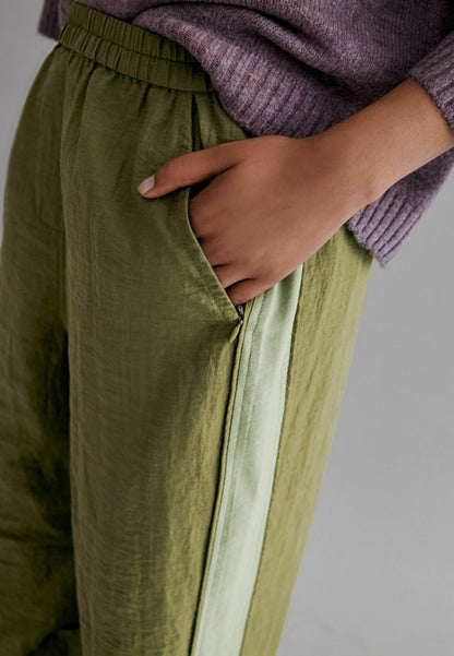 Khaki Green Side Stripe Trousers