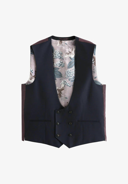 Navy Blue Regular Fit Waistcoat