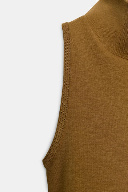 Sleeveless High Neck Top