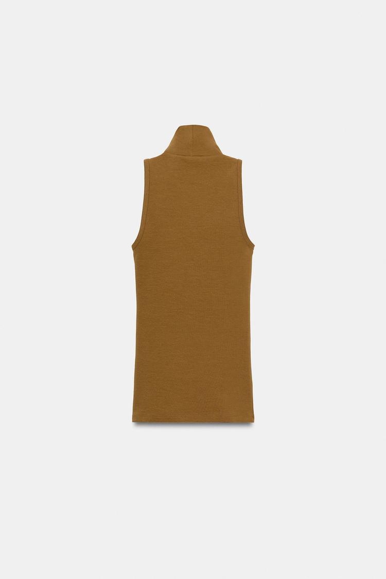 Sleeveless High Neck Top