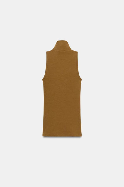 Sleeveless High Neck Top