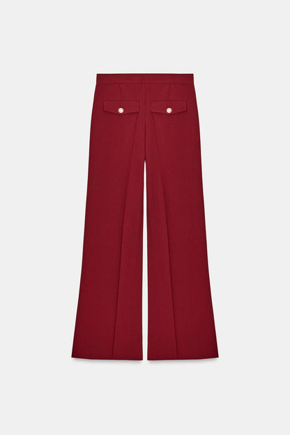 Wide Leg Trousers - Brick