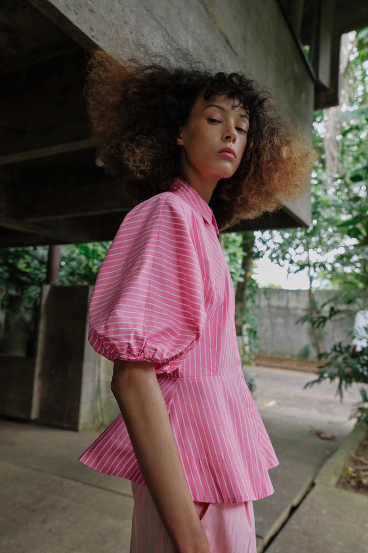 Striped Poplin Pink Shirt