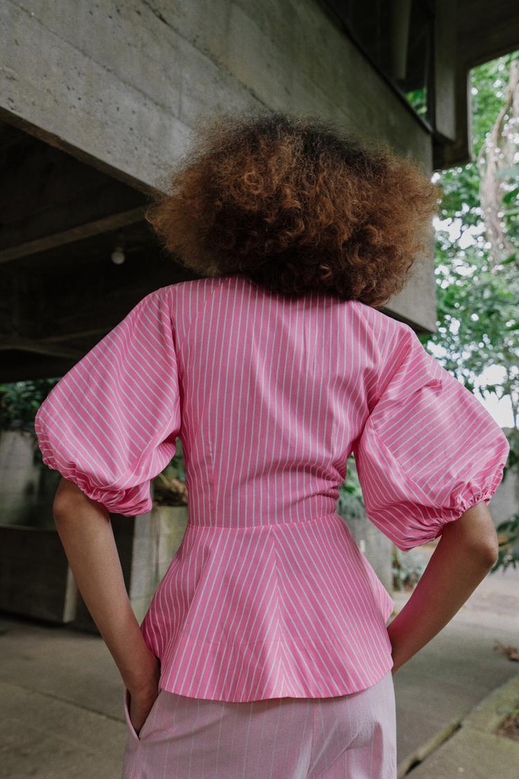 Striped Poplin Pink Shirt