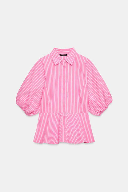 Striped Poplin Pink Shirt